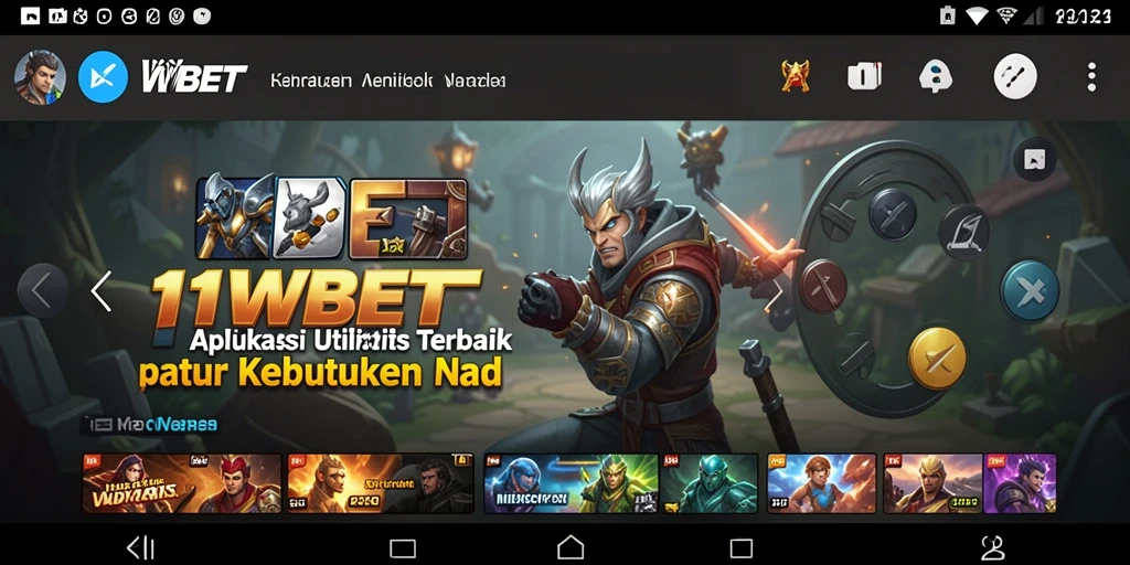 Tampilan utama aplikasi 11WBET yang intuitif dan praktis.