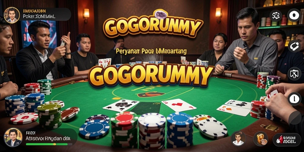 Tampilan gameplay Poker yang seru dan kompetitif di GOGORUMMY.