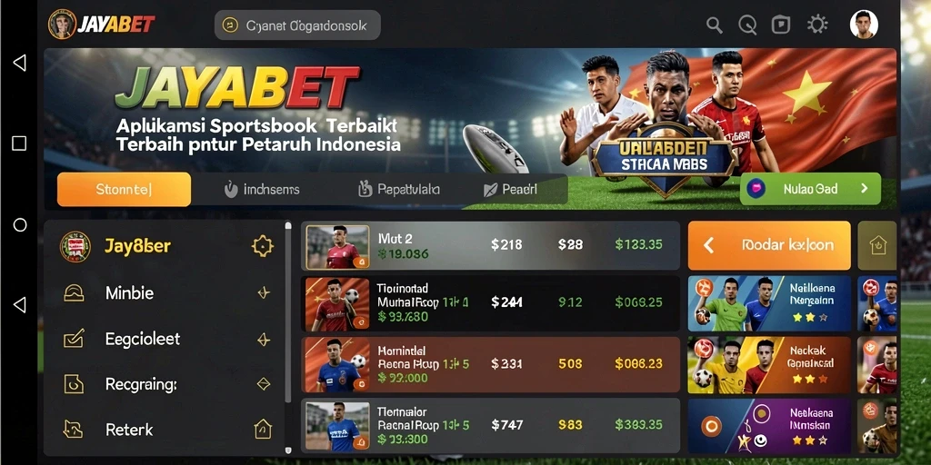 Screenshot utama JAYABET menampilkan aksi seru dalam taruhan olahraga.
