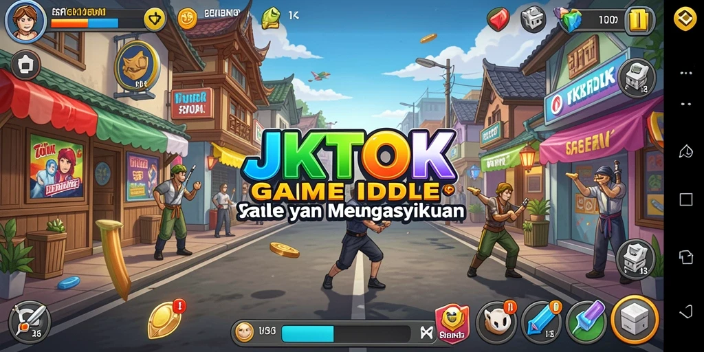 Tampilan gameplay JKTOK yang menarik dengan elemen Idle yang interaktif.