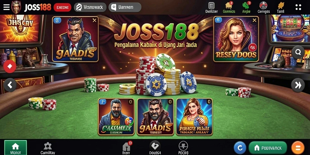 Screenshot JOSS188 menampilkan gameplay Kasino yang menarik dan interaktif.