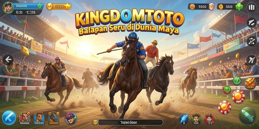 Gameplay balapan seru dalam KINGDOMTOTO menampilkan aksi mendebarkan.