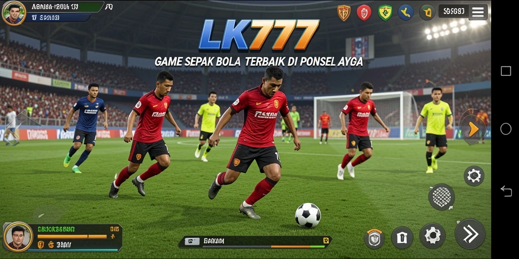 Gameplay LK777 yang menarik dengan aksi sepak bola intens.