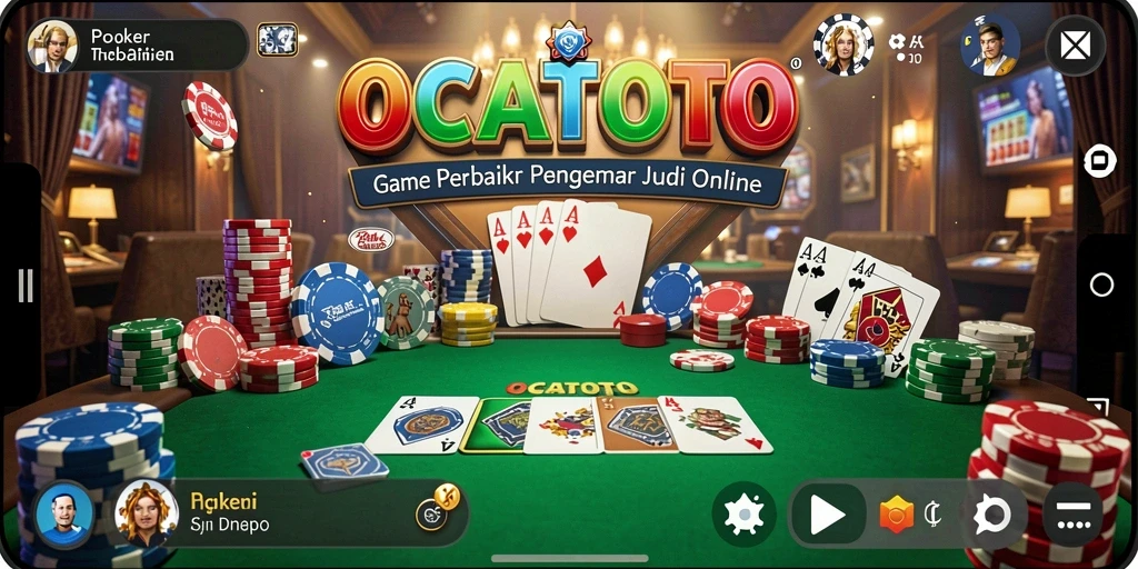 Screenshot utama OCATOTO menampilkan permainan Poker yang menegangkan.
