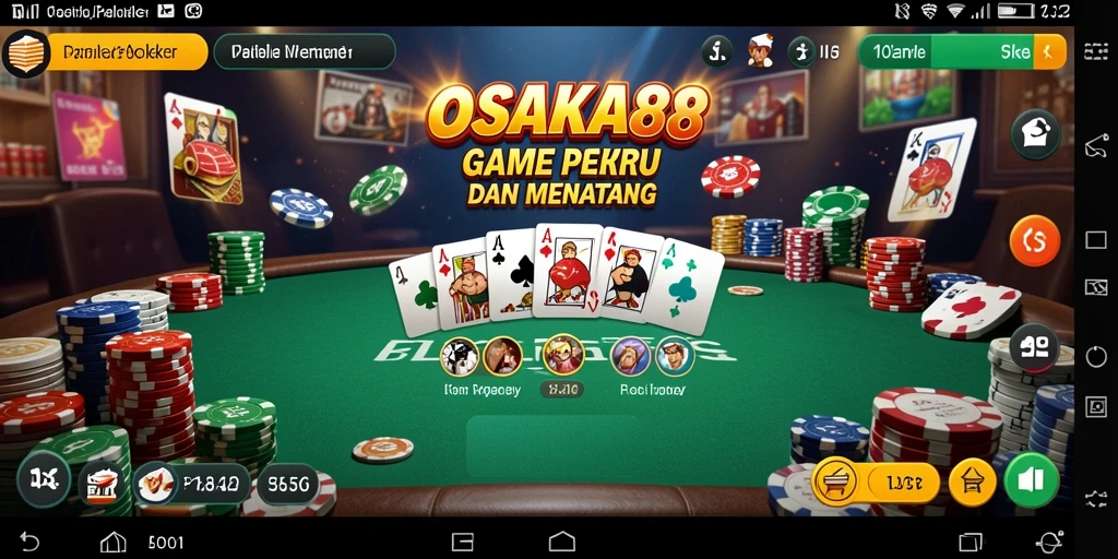 Screenshot gameplay OSAKA88 menampilkan aksi seru dalam permainan Poker.