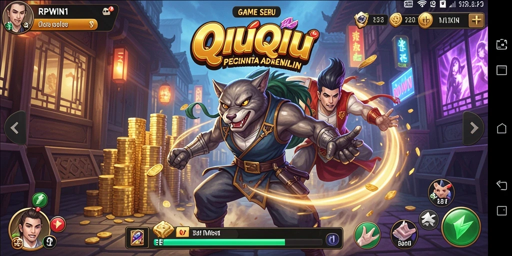 Screenshot gameplay RPWIN1 menampilkan aksi seru permainan QiuQiu.