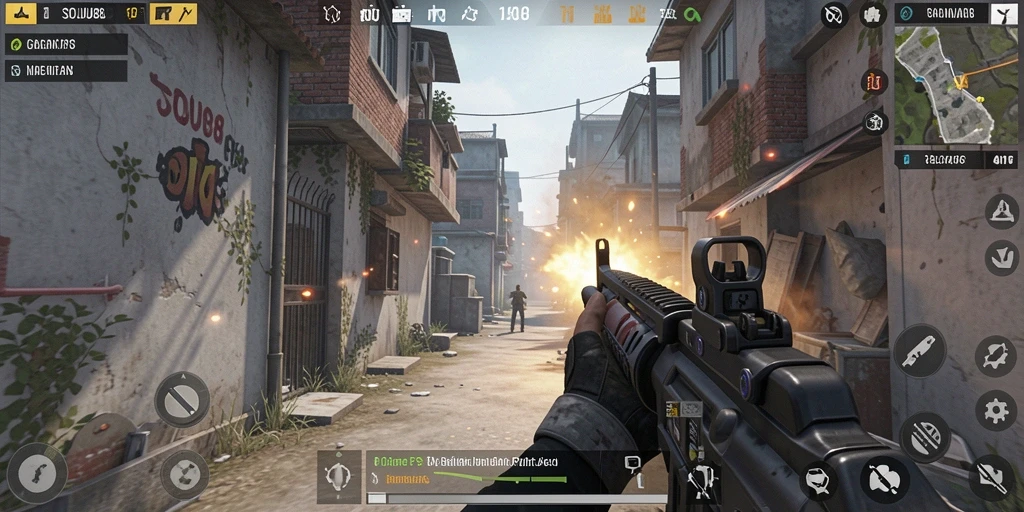 Screenshot gameplay SOJU88 menampilkan aksi mendebarkan dalam pertempuran FPS.