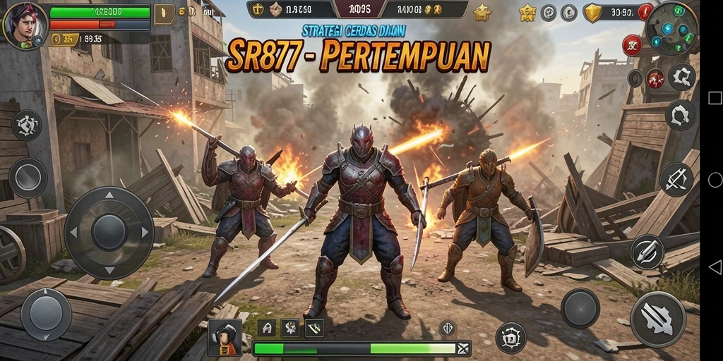Tampilan menarik dari gameplay strategi di SR877.