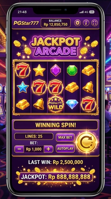 Tampilan antarmuka utama pgstar777 di perangkat Android.